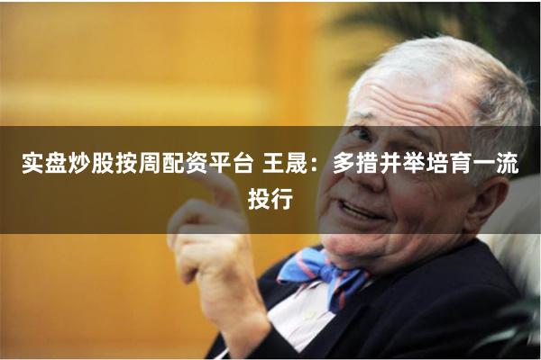 实盘炒股按周配资平台 王晟：多措并举培育一流投行