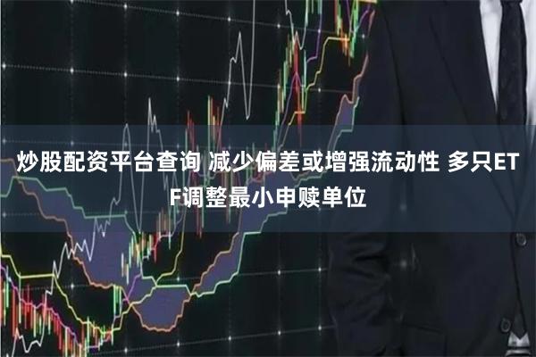 炒股配资平台查询 减少偏差或增强流动性 多只ETF调整最小申赎单位