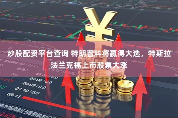 炒股配资平台查询 特朗普料将赢得大选，特斯拉法兰克福上市股票大涨